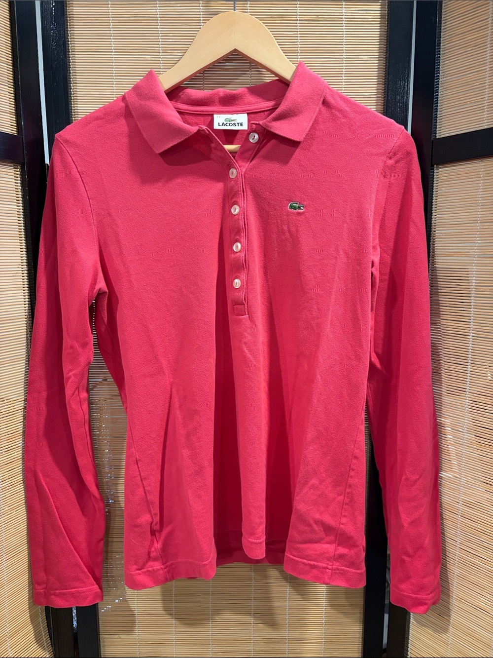 Lacoste Long Sleeve Polo Shirt - Coral Pink